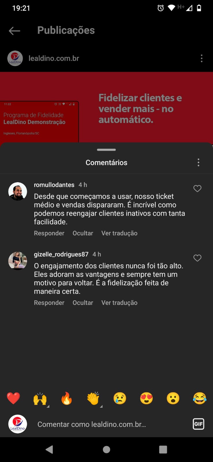Comentário de cliente!