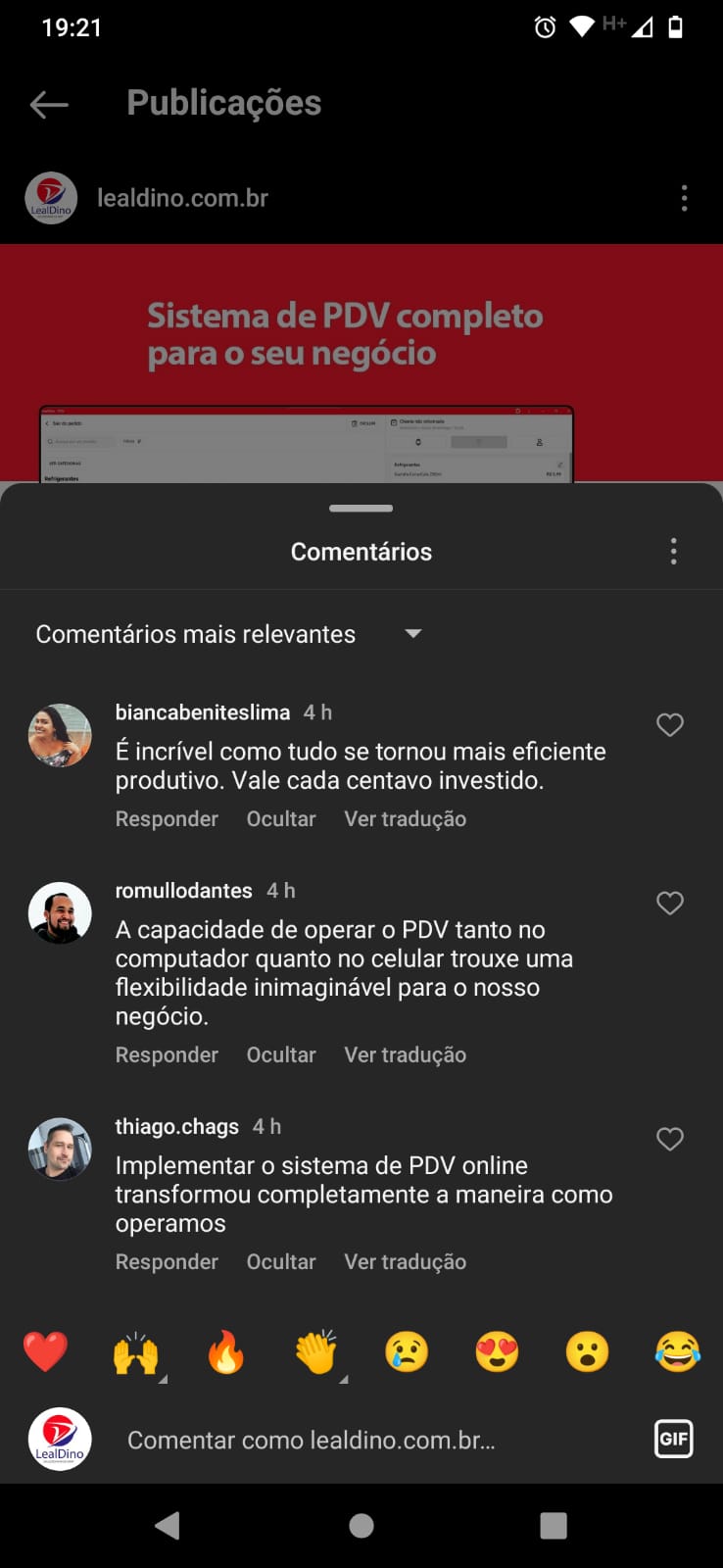 Comentário de cliente!