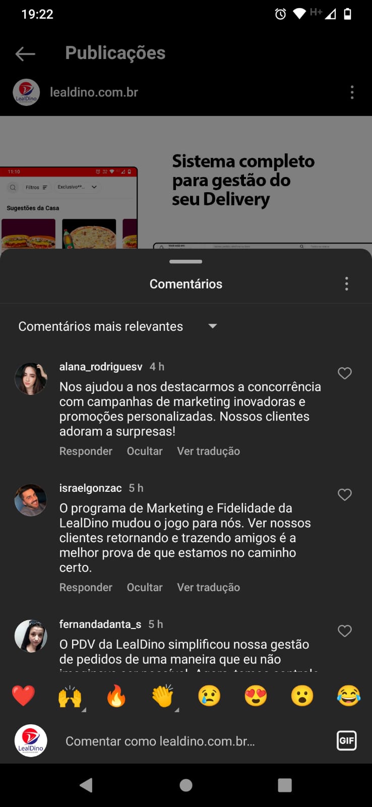 Comentário de cliente!